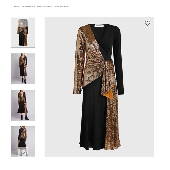 NWT Prabal Gurung V-Neck Sequin Wrap Midi dress sz 12 - Picture 1 of 4